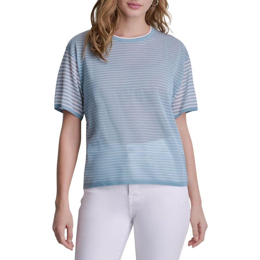 Dkny Womens Striped Lightweight Sweater, Brown
